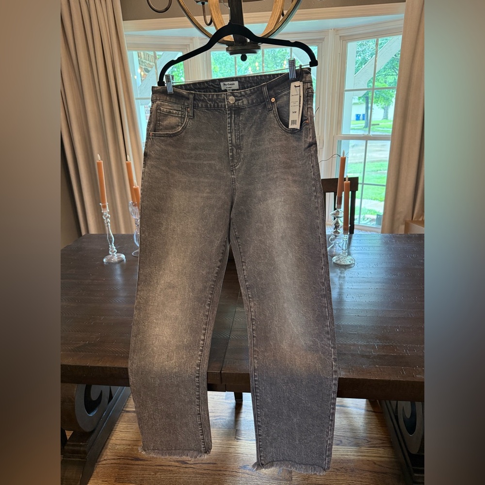 Juicy Couture Straight Jeans Gray Marble Wash NWT